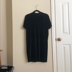 Madewell Black Velvet Mockneck Dress